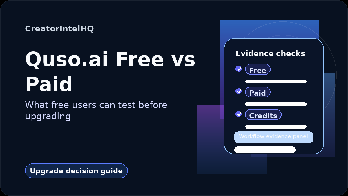 CreatorIntelHQ card for Quso.ai Free vs Paid: Is the Upgrade Worth It for Small Creators?